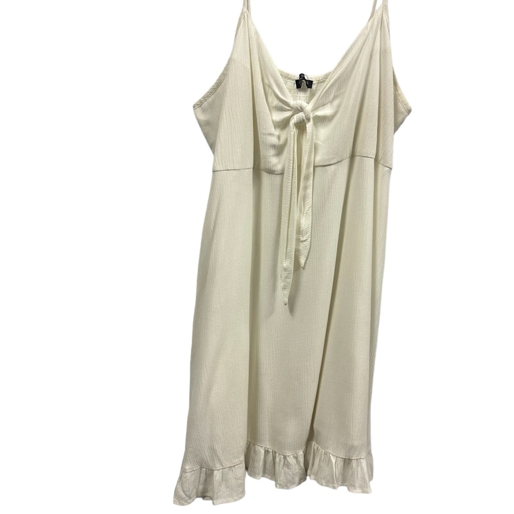 Cotton On White Tie Front Empire Waist Sleeveless Flowy Mini Dress Womens Large - Picture 5 of 8